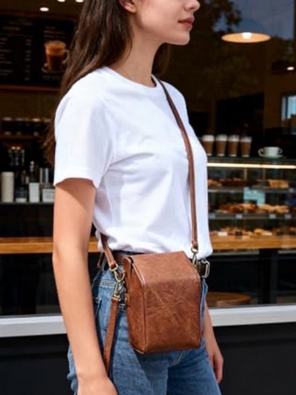 Brown faux Leather Case for Polaroid Instant Camera (camera not included)